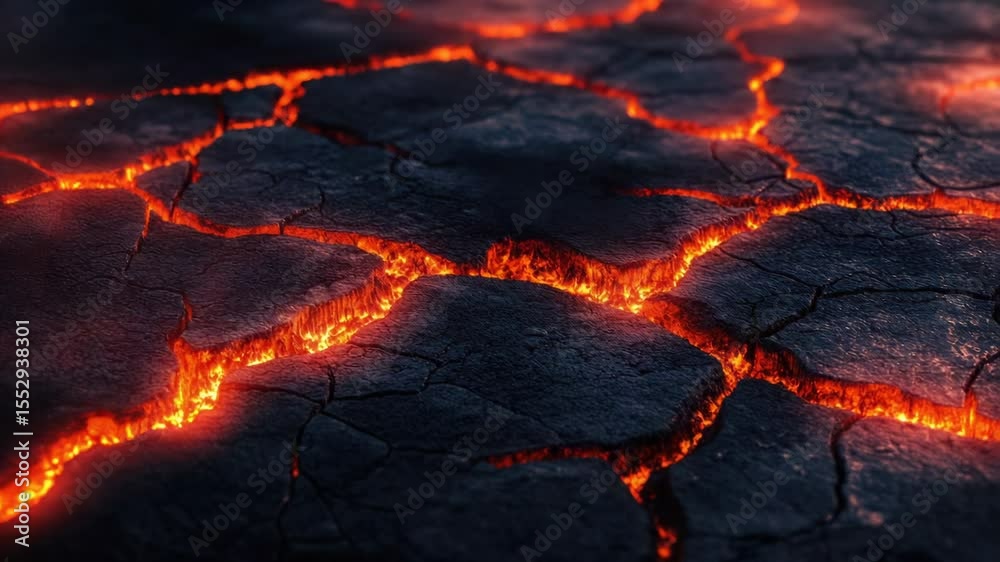Poster a close-up view of a crack in the earth's surface