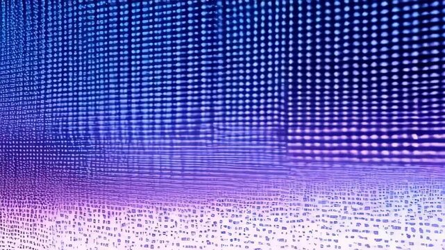 Abstract background with binary code streaming in blue and purple gradient