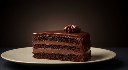 Indulge in Decadence: A Rich Chocolate Cake Slice Beckons
