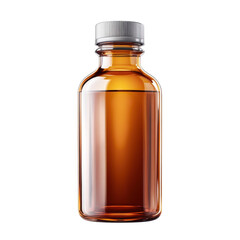 Amber Bottle Liquid Medicine Health Pharmacy Medical Syrup Liquid Silver Lid Transparent Background