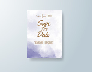 Wedding invitation with abstract splash watercolor
