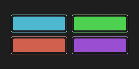 Colorful CTA button template set.