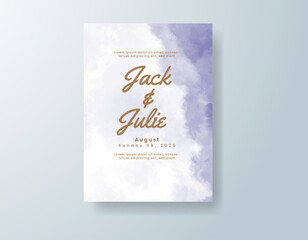 Wedding invitation with abstract splash watercolor