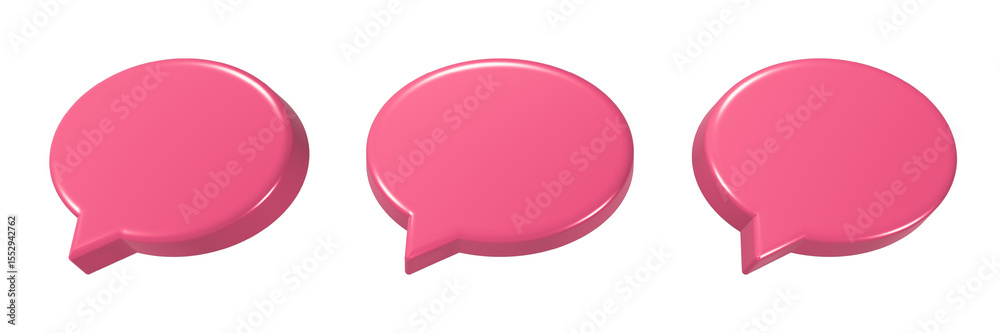Fototapete blank chat 3d rendering transparent background set