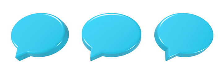 blank chat 3d rendering transparent background set