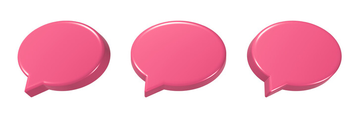 blank chat 3d rendering transparent background set