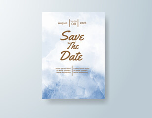 Wedding invitation with abstract splash watercolor
