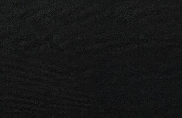 Fototapeta premium High resolution close-up texture of dark weave cloth. Natural cotton linen textile material background. Black canvas, rough seamless fiber surface. Elegant vintage wall, wallpaper design. Sew, sewing