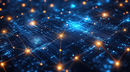 Bright Technology Background with Luminous Lights for Digital Use