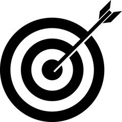 Black circle target shooting bow arrow icon PNG