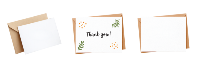 Set os Thank you message for card png