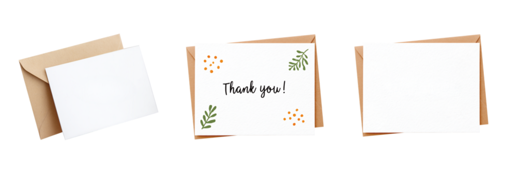 Set os Thank you message for card png