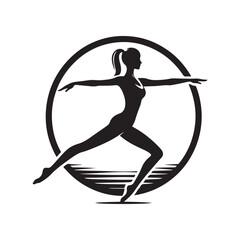 Pilates vector silhouette clip art logo design illustration