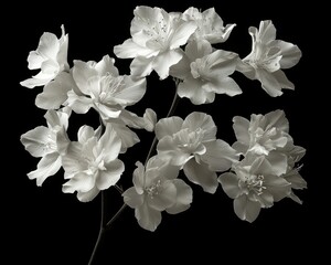 Elegant white blossoms on dark background