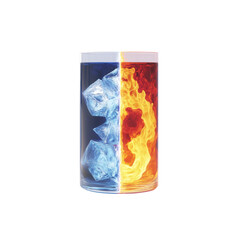 Obraz premium Fire and Ice in a Glass Opposites Attract