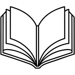 Minimalist Open Book Outline Vector