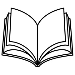 Minimalist Open Book Outline Vector