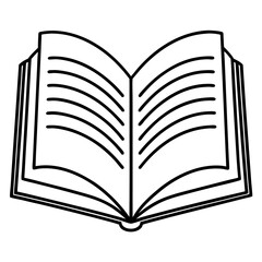 Minimalist Open Book Outline Vector