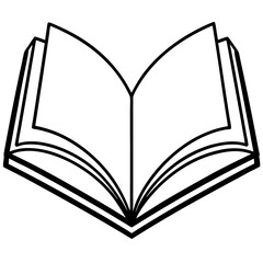 Minimalist Open Book Outline Vector