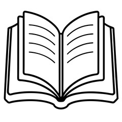 Minimalist Open Book Outline Vector