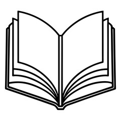Minimalist Open Book Outline Vector