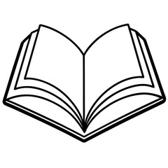 Minimalist Open Book Outline Vector