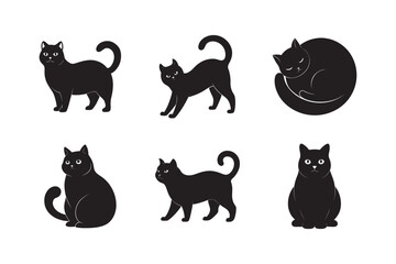 British Shorthair Cat Silhouette With Regular Movements