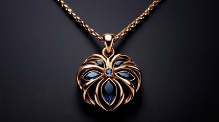 An exquisite gold necklace showcasing a stunning gemstone centerpiece highlights luxury, elegance, and craftsmanship in jewelry design that captivates admirers' attention.