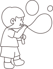 Children playing with soap bubbles