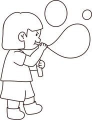 Children playing with soap bubbles