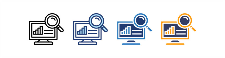 Monitoring Icon  Set Multiple Style Collection