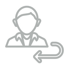 Returning Customer Vector Line Grey Icon Design