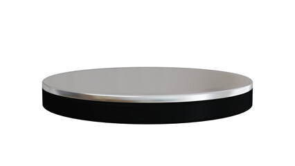 Transparent Background: Modern soap dish with a sleek black base and a silver rim, perfect for bathroom decor, product display, or household item visuals.

