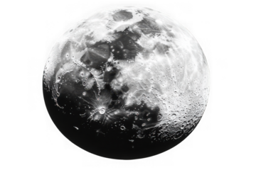 Detailed lunar surface texture full moon phase celestial body astronomy space exploration isolated on transparent background