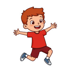 Adorable Cartoon Boy Vector Illustration