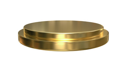 Luxurious Golden Round Product Display Podium with Transparent Background, Perfect for High-End Showcases

