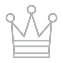 Birthday Crown Vector Line Grey Icon Design
