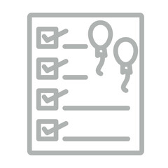 Birthday Wishlist Vector Line Grey Icon Design