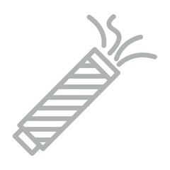Confetti Popper Vector Line Grey Icon Design