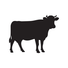Cow Silhouette Vector Illustration set 	