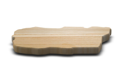 Organic light wood display platform with a unique, natural edge, ideal for showcasing artisanal products with a transparent background.

