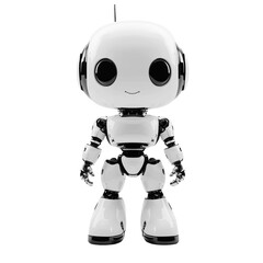 Cute small robot character with smiling face