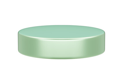 Transparent Background: Two-tier minimalist podium featuring a vibrant blue disc top and a white and blue base, ideal for product display.

