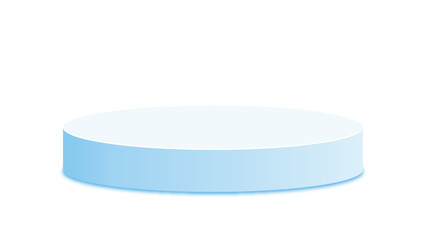 Transparent Background: Light blue cylindrical podium with subtle shadow, perfect for minimalist product display or awards.

