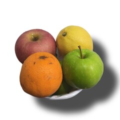 fruits on white background