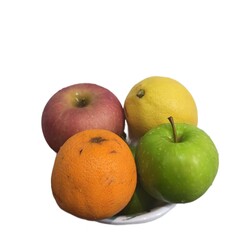fruits on white background