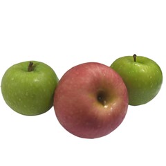 red and two green apples