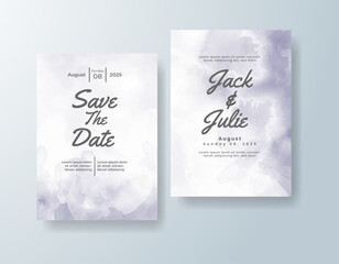 Wedding invitation with abstract splash watercolor