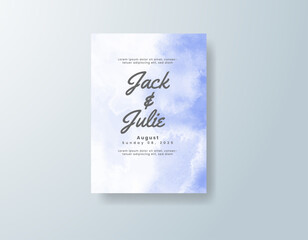 Wedding invitation with abstract splash watercolor
