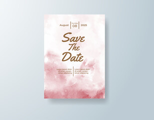 Wedding invitation with abstract splash watercolor